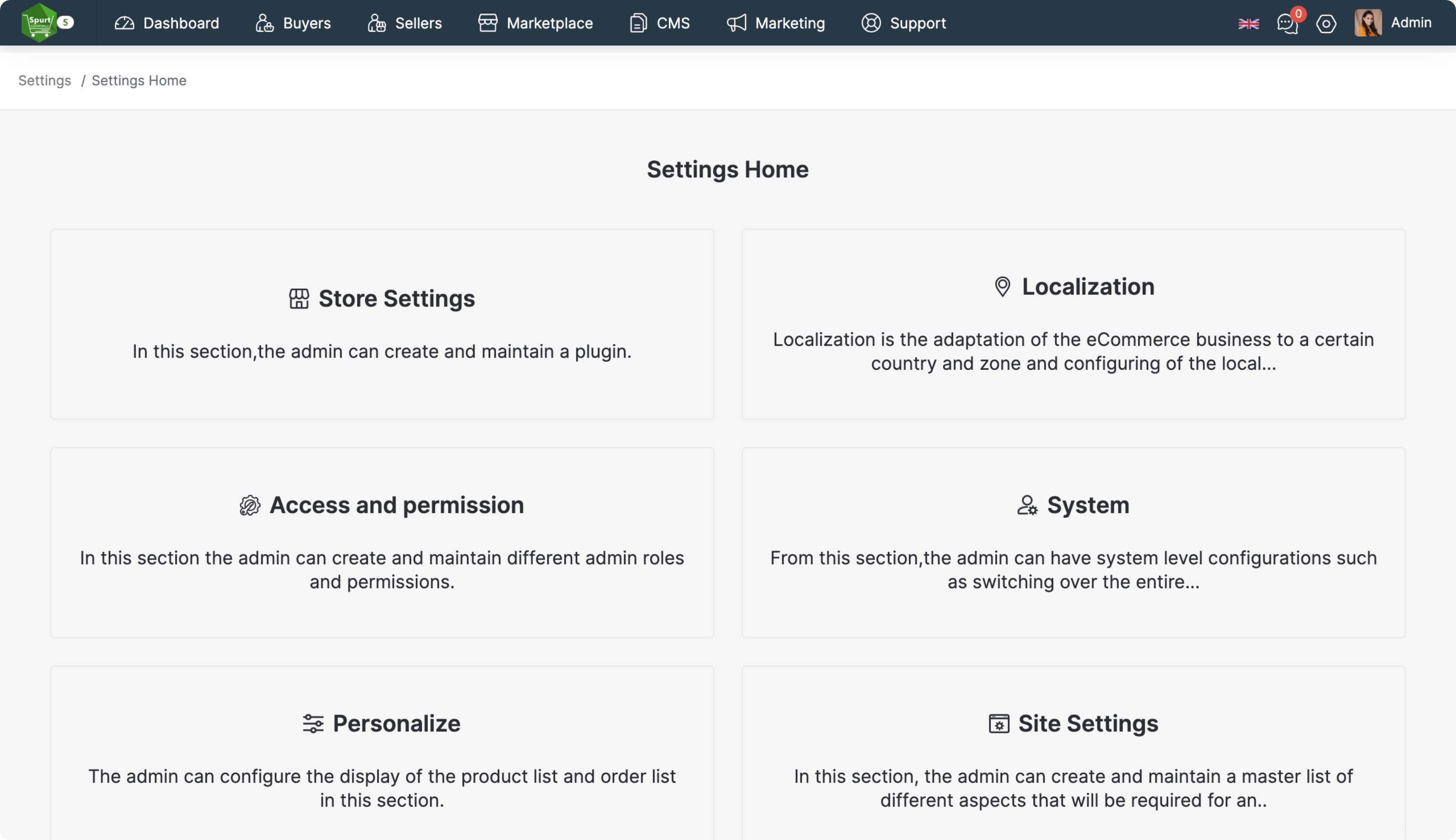 Spurtcommerce storepanel